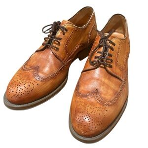 NWOT Magnanni Tormo Men's Cognac Lace-Up Wingtip Derby Oxfords, 8 US (18798)